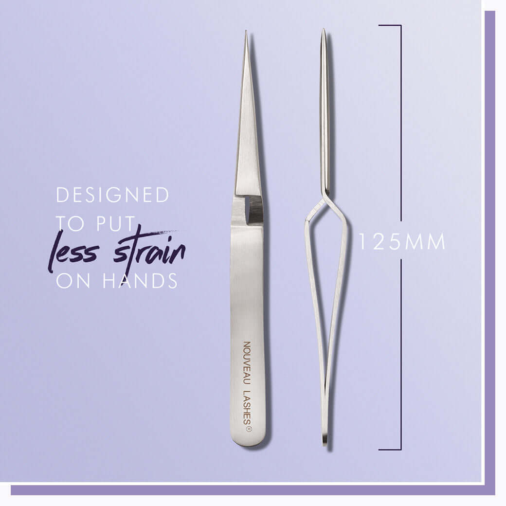 Pinzette X - Automatisch schliessend Pinzetten Die X Pinzette ist gut geignet für die Anwendung von klassischen Wimpernverlängerungen. Sie funktioniert umgekehrt zu traditionellen Pinzetten.InhaltEine Pinzette Nouveau Lashes