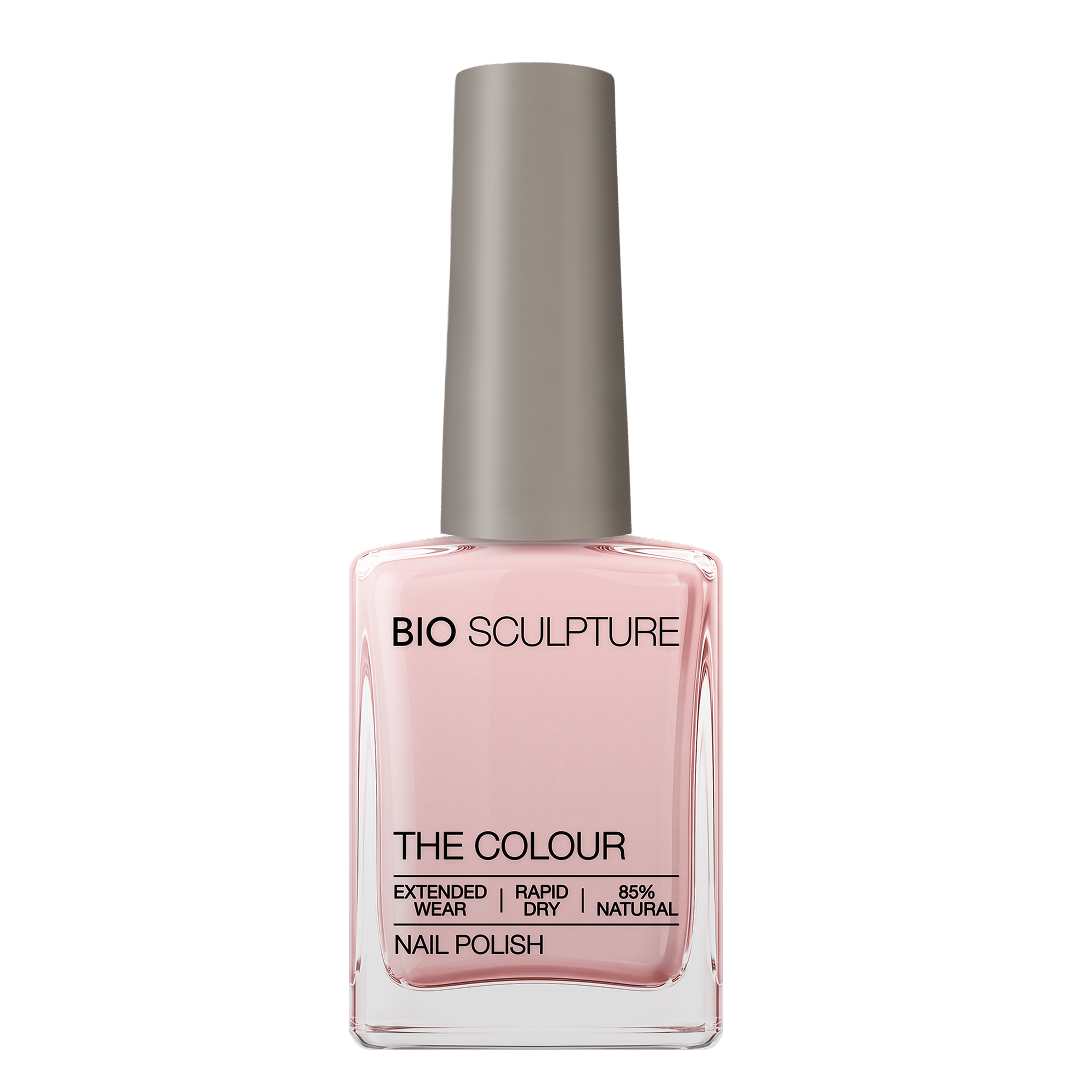 Anthea Nail Polish – Bio Sculpture Produktflasche; Farbton ein transparentes, helles Rosa, das allein oder als Basis für eine French Manicure getragen werden kann