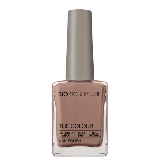 Jordan Nail Polish – Bio Sculpture Produktflasche; Farbton ein klassisches Taupe-Nude mit weicher, natürlicher Wirkung