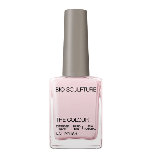 Rellie-Rose Nail Polish – Bio Sculpture Produktflasche; Farbton ein weiches, zartes Babyrosa mit frischem, milchigem Ton
