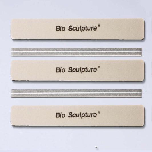 Grey Square 220/220 Nagelfeilen Extra feine Feile mit einer 220er / 220er Körnung zum Bearbeiten von Naturnägeln Wasch und desinfizierbar.Inhalt - 1 Stück Bio Sculpture