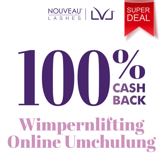 Wimpernlifting LVL - ONLINE Umschulung Schulung Nouveau Lashes LVL Wimpernlifting - Online Umschulung Onlinekurs für Umschulung 2-3 Stunden mit offizieller NOUVEAU LASHES Zertifizierung. Zudem erhalten Sie kostenloses digitales Marketing Material für Ihre