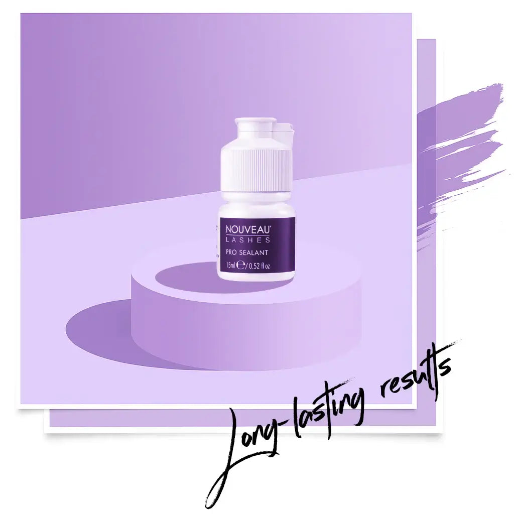 Pro Sealant Kleber Pro Sealant wird verwendet, um die Arbeiten der Lash Extensions abzuschliessen. Dabei werden die Extensions wie auch die natürlichen Wimpern moisturising Wirkstoffen gestärkt und geschützt.15 ml / 0,52 fl oz Nouveau Lashes
