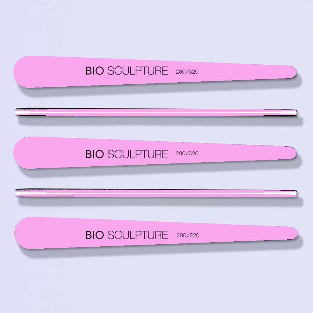 Pink Teardrop 280/320 Nagelfeilen Sandblattfeile in Tränenform mit feiner 280er / 320er Körnung Inhalt - 1 Stück Bio Sculpture