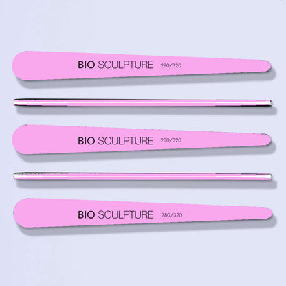 Pink Teardrop 280/320 Nagelfeilen Sandblattfeile in Tränenform mit feiner 280er / 320er Körnung Inhalt - 1 Stück Bio Sculpture