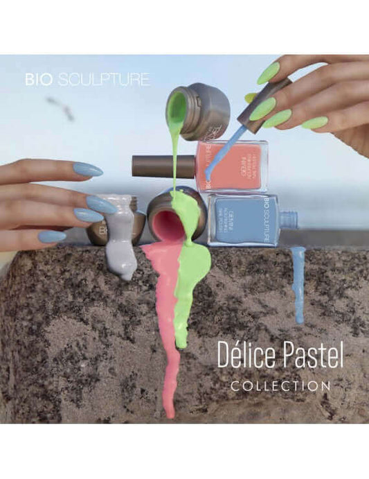 BIOGEL Délice Pastel Collection BIOGEL Die Délice Pastel Collection beinhaltet die angesagten Pastel Farben im 2023"DELICE PASTEL" Kollektion enthält0299 STRAWBERRY GELATO0300 GREEN APPLE SMOOTHIE0301 LIQUORICE SOFT SERVE0302 PEACH SORBET0303 BUBBLEGUM IC