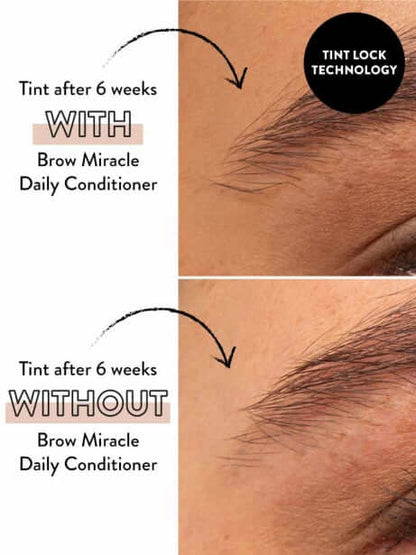 Brow Miracle Daily Conditioner HD Brows Brow Miracle Conditioner Begrüssen Sie die neue und verbesserte Version unseres meistverkauften Tint Lock Serums. Brow Miracle Daily Conditioner ist vollgepackt mit super pflegenden Wirkstoffen, die Ihre Augenbrauen