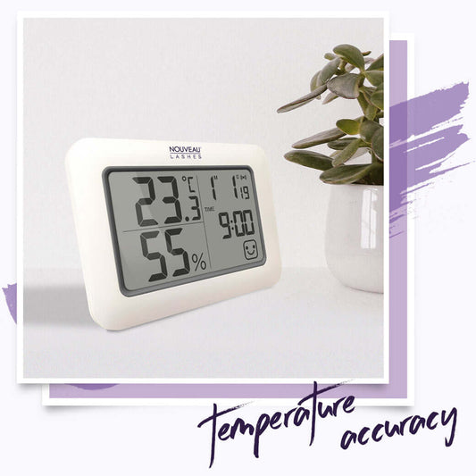 Hygrometer Instrumente & Zubehör Hygrometer mit Mehrzweckfunktionen, einschließlich Timer, kann sowohl für LVL- als auch für Wimpernverlängerungsbehandlungen verwendet werden um die Luftfeuchtigkeit zu kontrollieren. Temperaturgenauigkeit bis 2C, und Feuc