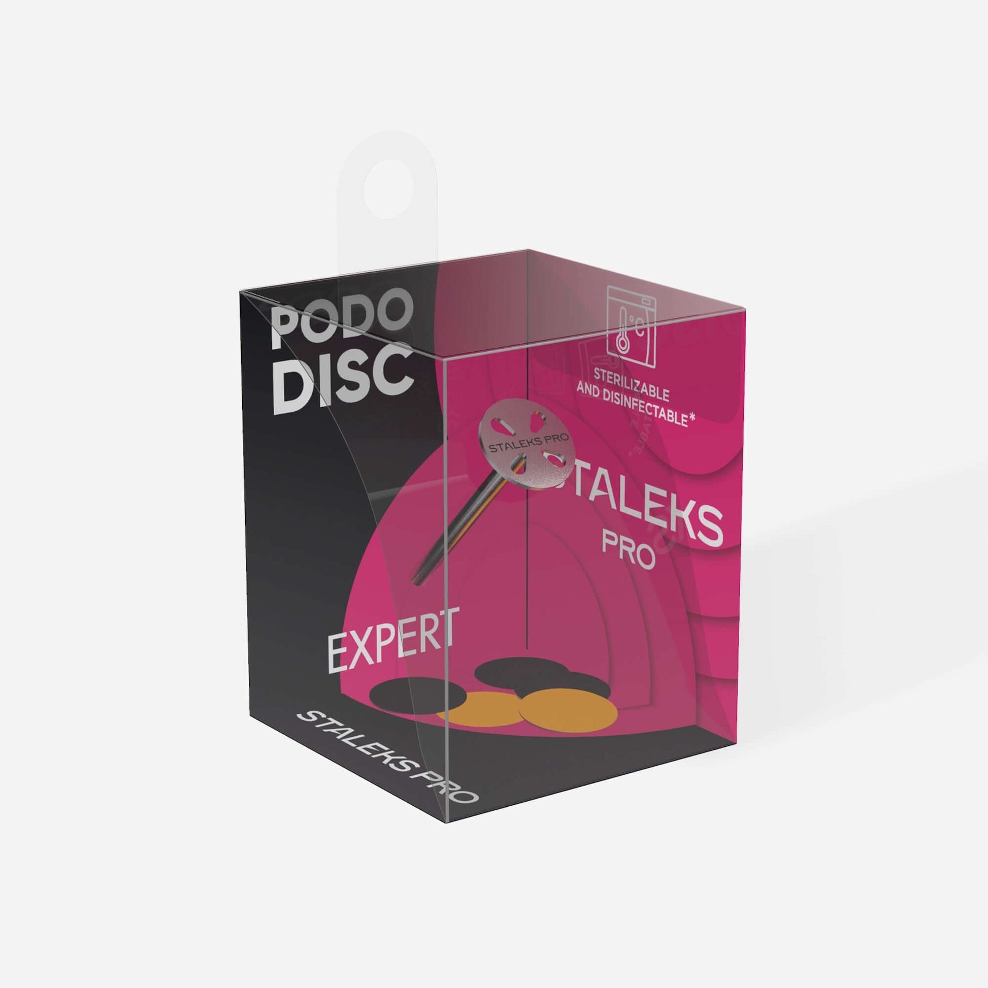 Pedicure Pododisc - 15mm - Pro KIT Lang Pododic Im Lieferumfang sind 1 Pododisc Lang (Durchmesser) – 15 mm und 5 Einwegfeilen der Körnung 180 enthalten. HOCHWERTIGES MANIKÜRE-PEDIKÜRE-WERKZEUG Sterilisierbar in einem Trockenhitzesterilisator und Autoklave