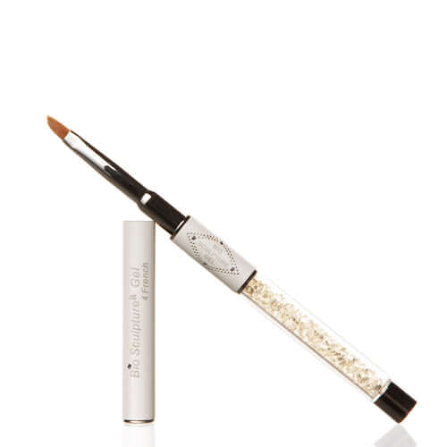 No 4 French Brush Crystal Pinsel & Tools Gelpinsel Größe 4 mit abgeschrägter Kante - ideal für das Auftragen von French-Spitzen Bio Sculpture