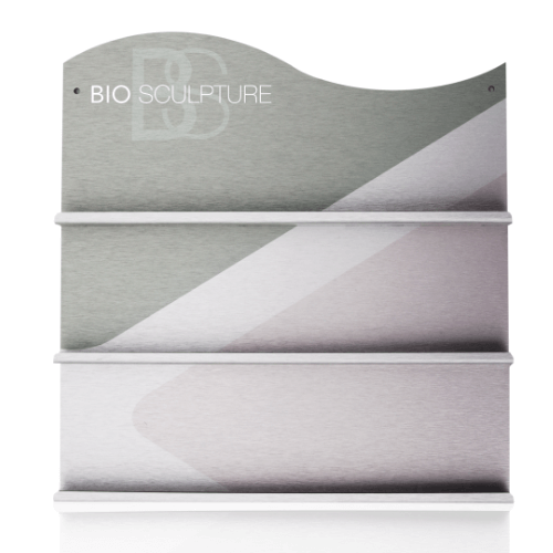 Bio/Evo Wall Unit Combined Marketing Das neue Bio Sculpture® Wall Display ist ein Wandobjekt, das Blicke anzieht. Es bietet sicheren Platz für insgesamt 30 Flacons, kombinierbar aus den Produkt-Linien EVO, ETHOS und/oder GEMINI. Das Display aus gebürstete