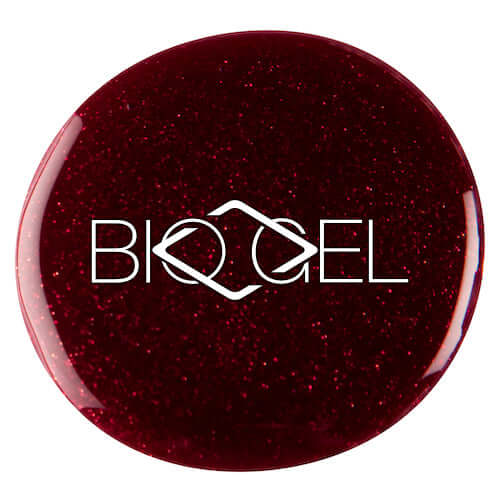 0063 Moulin Rouge - BIOGEL BIOGEL BIOGEL Gelsystem Tiefes Kirschrot gemischt mit feinem Goldglitzer Hergestellt in SüdafrikaBIOGEL by Bio Sculpture Bio Sculpture