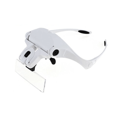 LED Lupenbrille - Vergrößerungs Brille - 5 Aufsätze Brillen 5 austauschbare Lupeneinsätzen mit verschiedenen Vergrößerungen1.0X, 1.5X, 2.0X, 2.5X, 3.5X um Ihre unterschiedlichen Anforderungen zu erfüllen1 x Stirnband für stabilen HaltDie Lupen Brille wird