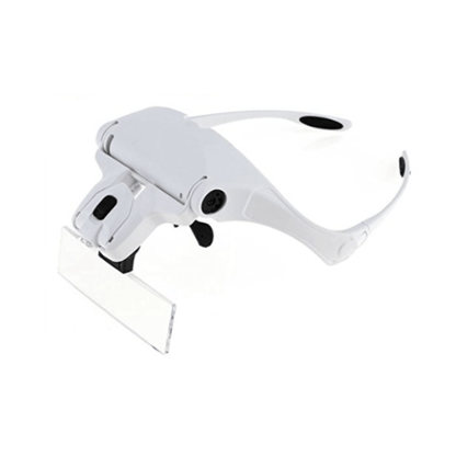 LED Lupenbrille - Vergrößerungs Brille - 5 Aufsätze Brillen 5 austauschbare Lupeneinsätzen mit verschiedenen Vergrößerungen1.0X, 1.5X, 2.0X, 2.5X, 3.5X um Ihre unterschiedlichen Anforderungen zu erfüllen1 x Stirnband für stabilen HaltDie Lupen Brille wird