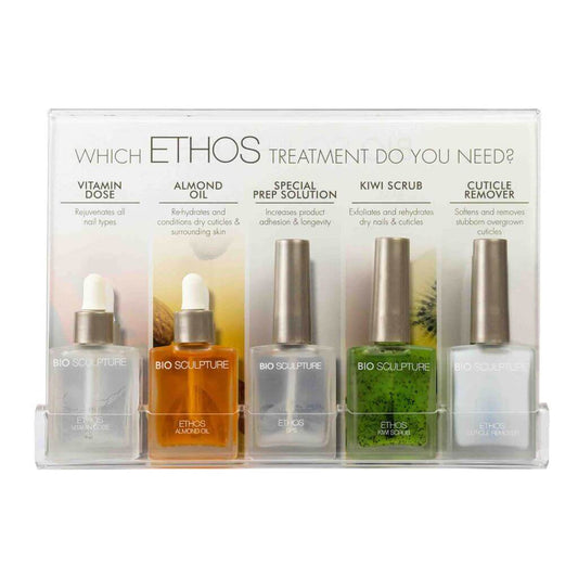 Ethos Display-Ständer Marketing Ethos Display-Ständer. Perfekt, um Kunden bei der Auswahl der besten Behandlungen für ihre Nägel im Verkauf zu unterstützen. Ohne Inhalt Bio Sculpture