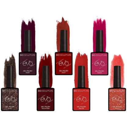 EVO CLASSICS #4 EVO Collection Bio Sculpture EVO CLASSICS #4Bestimmte Farben veralten einfach nie!BIO SCULPTURE bringt diese Klassiker von EVO und präsentiert das dritte Farbset der EVO Classics Reihe:141 Vicky, 142 Ruby, 143 Valentina, 144 Zoey , 145 Amo