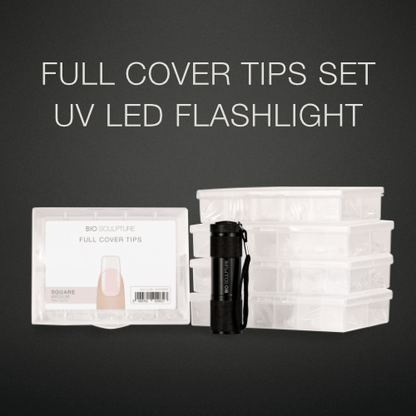 Full Cover Nail Tips - Set Tips Kaufe das KOMPLETTE Set und erhalte 10% auf die Tips und das UV LED Flashlighterhalten Sie als Geschenk dazu.- COFFIN MEDIUM BOX mit 360 Stück- COFFIN LONG BOX mit 208 Stück- STILETTO LONG BOX mit 360 Stück- ALMOND MEDIUM B