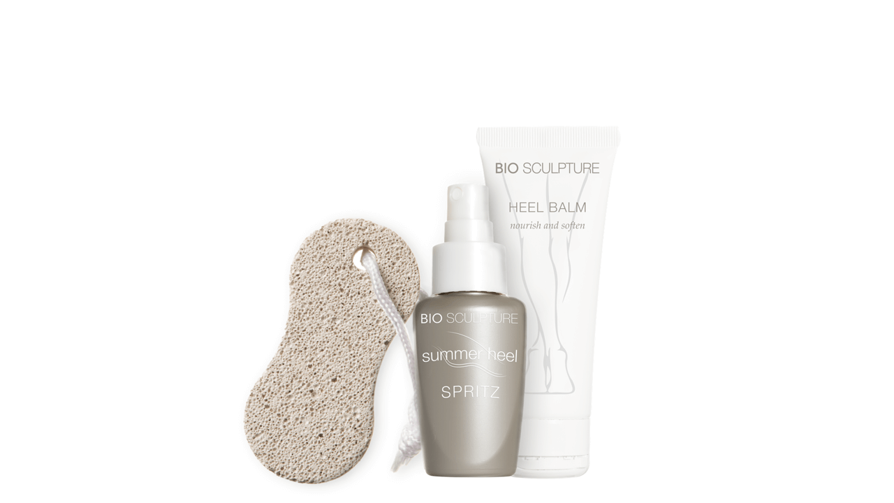 Summer Heel Home Care Kit - SPA SPA Die perfekte Lösung für die sichere Hornhaut entfernen zu Hause• Bimsstein• Summer Heel Spritz• Heel Balm Bio Sculpture