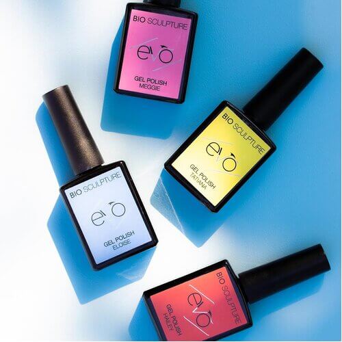 EVO Candy Store EVO Collection Bio Sculpture EVO Candy StoreEin süsses Farbspiel!148 Meggie, ein schillernder, zarter Farbton in zuckerüssem Rosa.149 Eloise, ein blau wie das Meer im Süden. 150 Hailey, ein tiefes und lebhaftes Orange, wlches jeden Tag auf