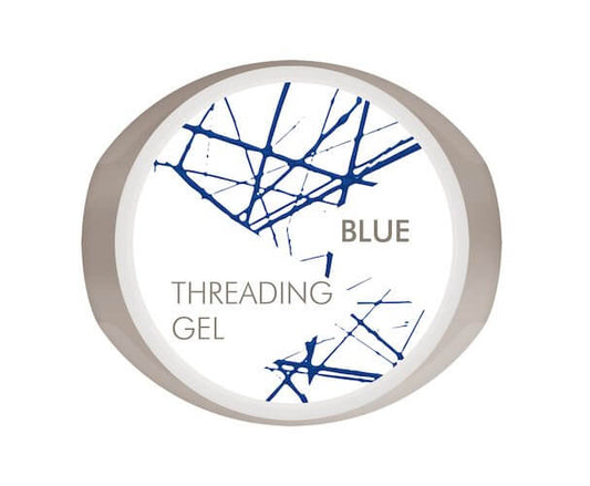 Blue Threading Gel - BIOGEL BIOGEL BIOGEL Threading Gel Blue Das zähflüssige Gel lässt sich in hauchdünnen Fäden auf dem Nagel verarbeiten. Verarbeitungs-Hinweis: - Tragen Sie das Gel auf das ausgehärtete und abgereinigte Farbgel auf. - Verwenden Sie zum