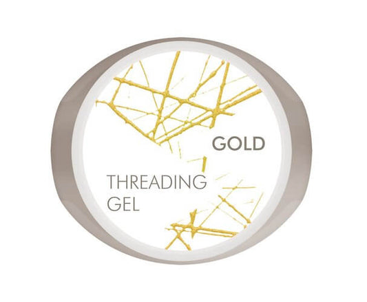 Gold Threading Gel - BIOGEL BIOGEL BIOGEL Base Threading Gel Gold Das zähflüssige Gel lässt sich in hauchdünnen Fäden auf dem Nagel verarbeiten. Verarbeitungs-Hinweis: - Tragen Sie das Gel auf das ausgehärtete und abgereinigte Farbgel auf. - Verwenden Sie