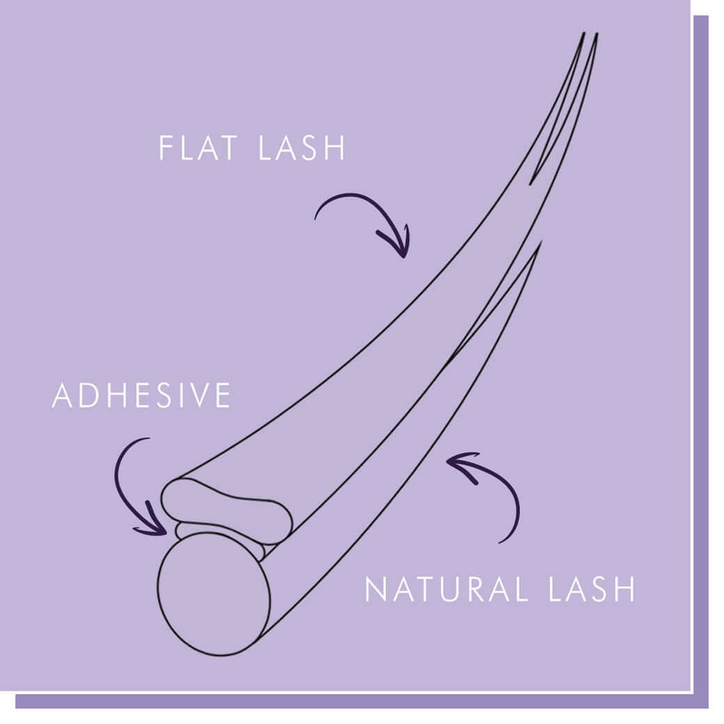 Flat Lashes one size Box Lash Extensions Die einzigartige elliptische Form der flachen Wimpern ergibt eine vergrößerte Oberfläche, die eine viel bessere Haftung an natürlichen Wimpern ermöglicht. Mit mehr Oberflächenkontakt im Vergleich zu einer klassisch