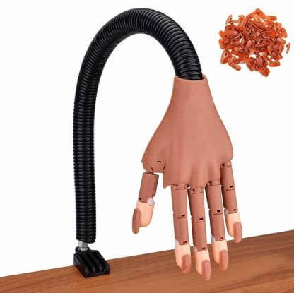 Nail Training Hand Pinsel & Tools Hand zum üben + 100 Stück Nagelspitzen Bio Sculpture