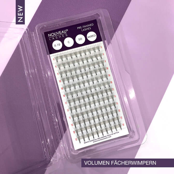 Volumen Fächerwimpern 3D / 5D Lash Extensions Unsere vorgefertigten Volumen Fächerwimpern sind leichte, natürliche und qualitativ hochwertige Wimpern. Jeder Fächer enthält mehrere Wimpern Längen mit minimalem Klebstoff, um einen natürlicheren Look zu erzi