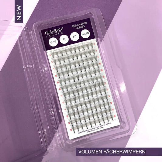 Volumen Fächerwimpern 3D / 5D Lash Extensions Unsere vorgefertigten Volumen Fächerwimpern sind leichte, natürliche und qualitativ hochwertige Wimpern. Jeder Fächer enthält mehrere Wimpern Längen mit minimalem Klebstoff, um einen natürlicheren Look zu erzi