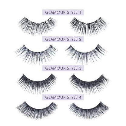Strip Lashes Glamour Style 1 - 4 Strip Lashes Wiederverwendbare Premium-Qualität Strip Lashes mit geringem Gewicht für eine maximale Länge und schönes Volumen. Sie Strip Lashes unterstützen die natürlichen Wimpern für eine kurzfristige Anwendung. PACKUNGS