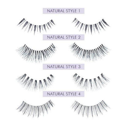 Strip Lashes Natural Style 1- 4 Strip Lashes Wiederverwendbare Premium-Qualität Strip Lashes mit geringem Gewicht für eine maximale Länge und schönes Volumen. Sie Strip Lashes unterstützen die natürlichen Wimpern für eine kurzfristige Anwendung. PACKUNGSI