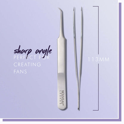 Pinzette Volumewinkel Pinzetten Diese Pinzette ist aus deutschem chirurgischem Edelstahl handgefertigt.Sie kann als isolierende Pinzette verwendet werden.InhaltEine Pinzette Nouveau Lashes